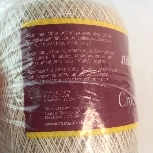 South Maid 100% Mercerized Cotton Crochet Thread Size 10 Ecru 350 Yards Lot of 3 - Picture 5 of 5
